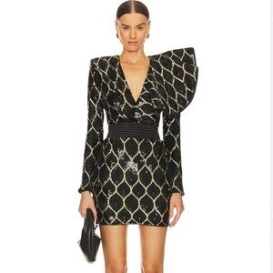 zhivago MEAN STREETS mini dress black gold size 12 BD